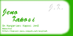 jeno kaposi business card