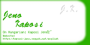 jeno kaposi business card